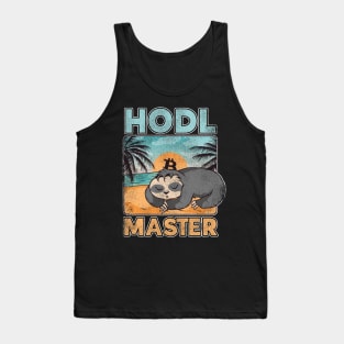 Hodl Master Funny Sloth Bitcoin Hodler BTC Gift Tank Top